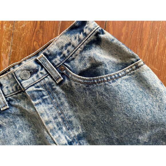 RARE 80s Levi’s Acid Wash Denim Jean Midi Skirt Pencil Skirt Secretary sz 7 - Picture 4 of 16